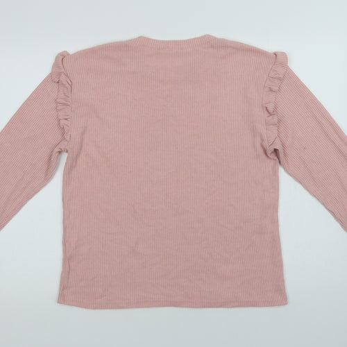 New Look Womens Pink Crew Neck  Polyester Shrug Jumper Size M
