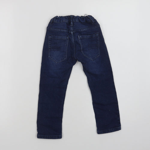 Lupilu Girls Blue  Cotton Skinny Jeans Size 4 Years  Regular Hook & Loop