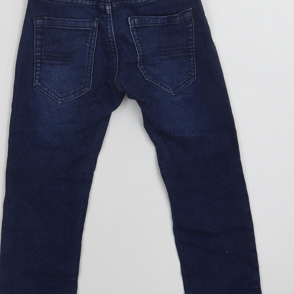 Lupilu Girls Blue  Cotton Skinny Jeans Size 4 Years  Regular Hook & Loop