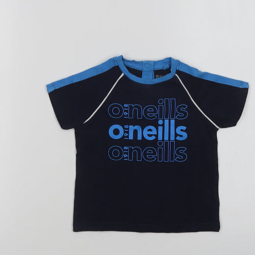O'Neills Baby Blue  Cotton Basic T-Shirt Size 12-18 Months Crew Neck Snap