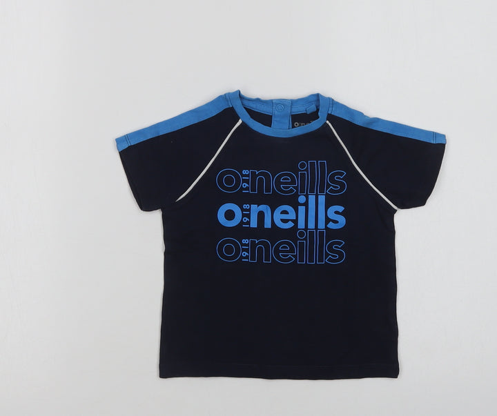 O'Neills Baby Blue  Cotton Basic T-Shirt Size 12-18 Months Crew Neck Snap
