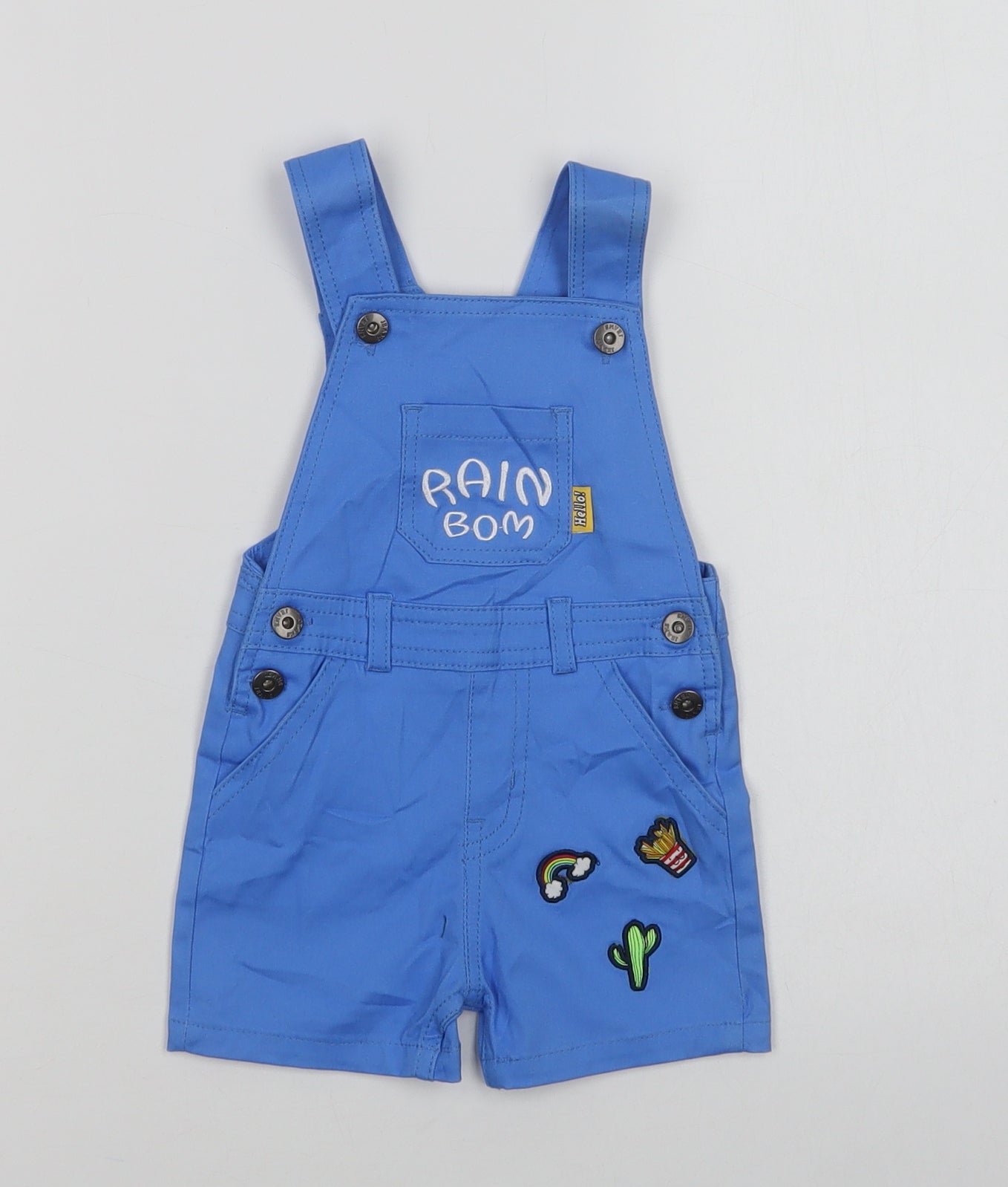Rain Bom Baby Blue  Cotton Dungaree Outfit/Set Size 12 Months  Button
