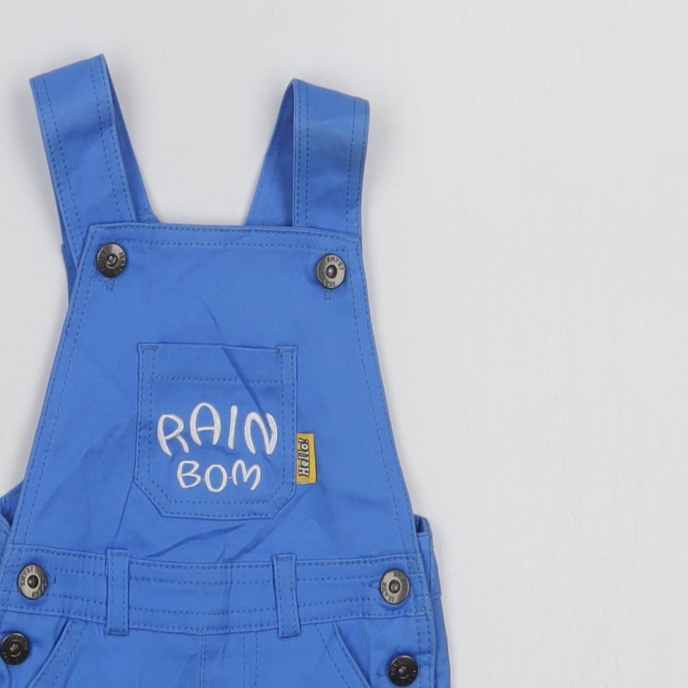 Rain Bom Baby Blue  Cotton Dungaree Outfit/Set Size 12 Months  Button