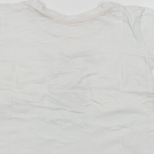 Primark Baby White  Cotton Basic T-Shirt Size 12-18 Months Crew Neck  - Zebra