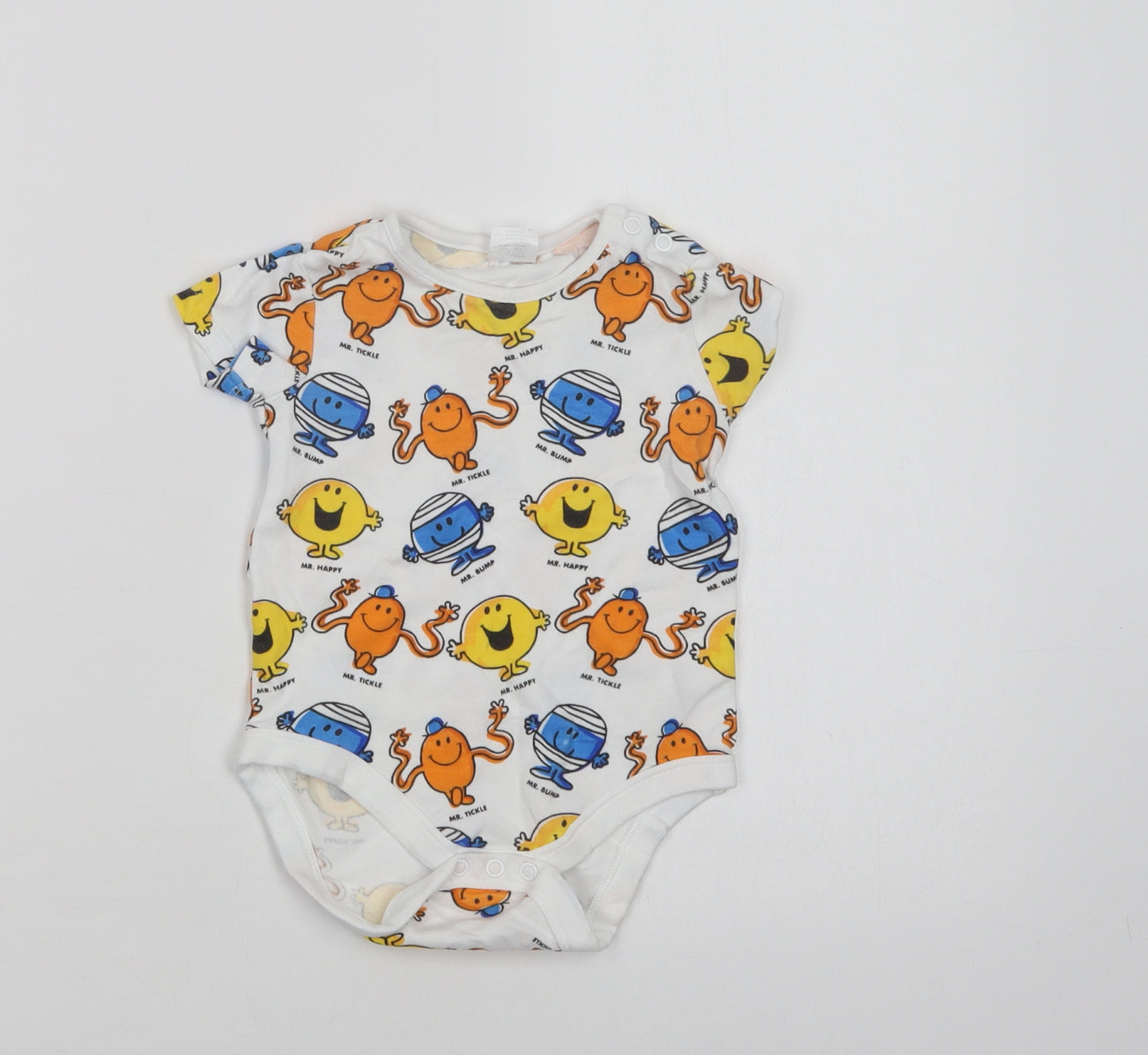 F&F Baby White Geometric Cotton Babygrow One-Piece Size 12-18 Months  Snap - Mr. Happy
