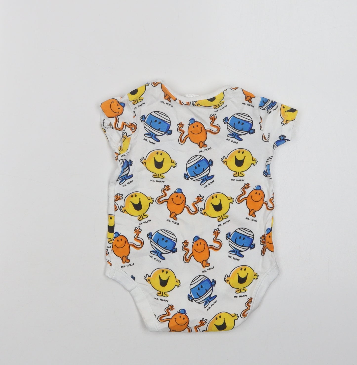 F&F Baby White Geometric Cotton Babygrow One-Piece Size 12-18 Months  Snap - Mr. Happy