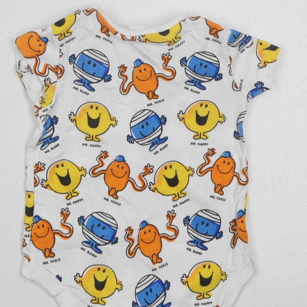F&F Baby White Geometric Cotton Babygrow One-Piece Size 12-18 Months  Snap - Mr. Happy