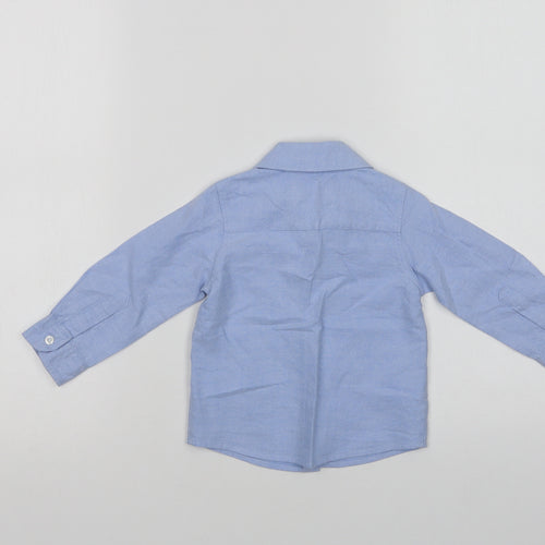 Primark Baby Blue  Cotton Basic Button-Up Size 12-18 Months Collared Button
