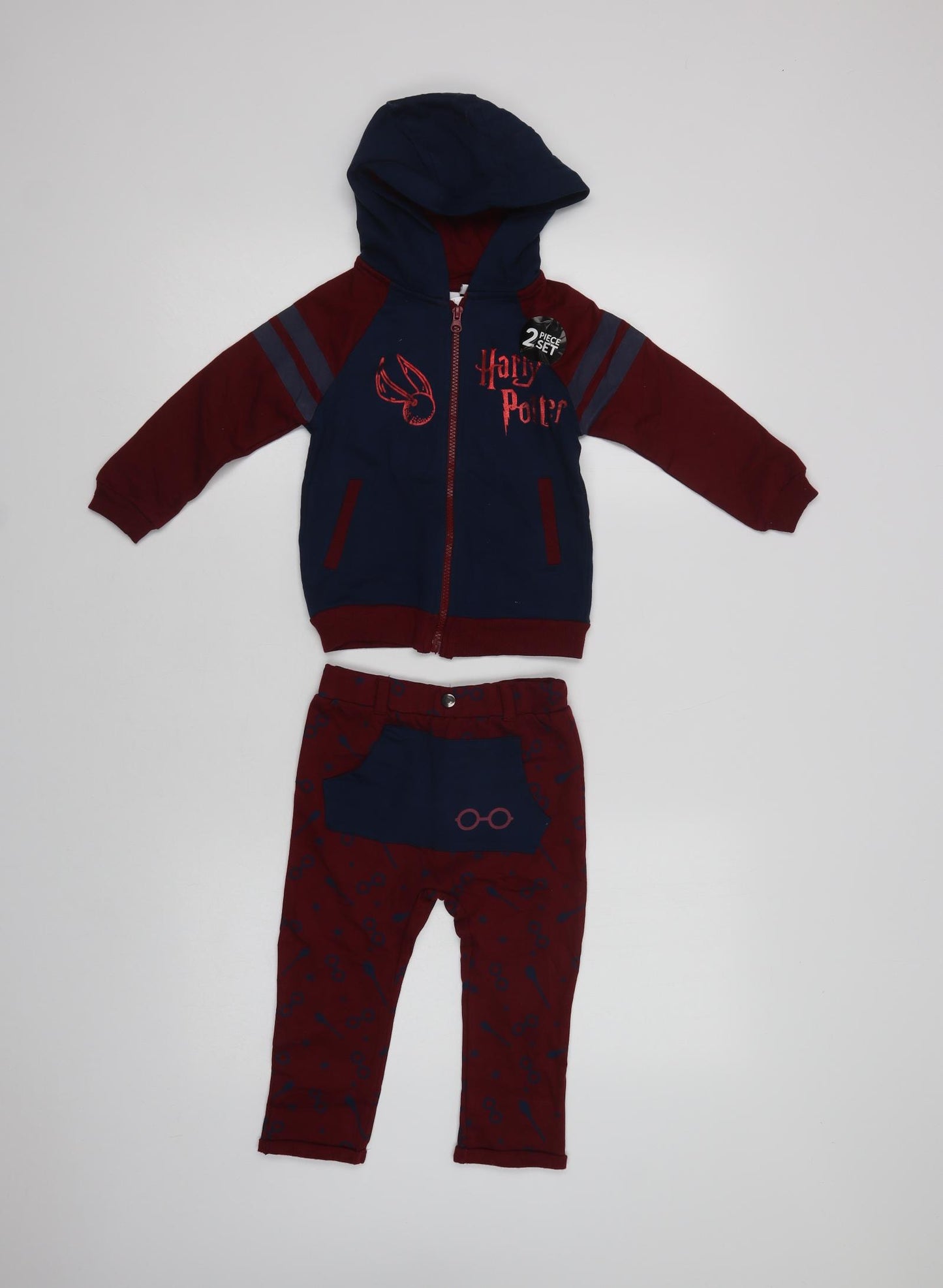 Wizarding World Baby Purple Geometric Cotton Trousers Set Outfit/Set Size 18-24 Months  Zip - Harry Potter