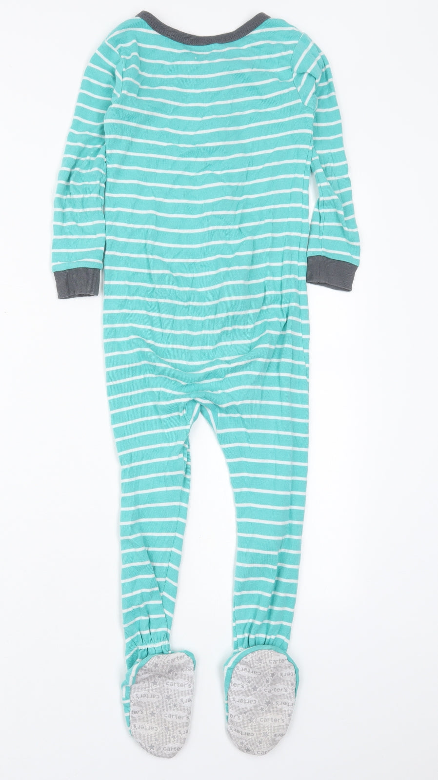 Carters Boys Blue Striped Cotton  One Piece Size 5 Years  Zip - Pirate Ship