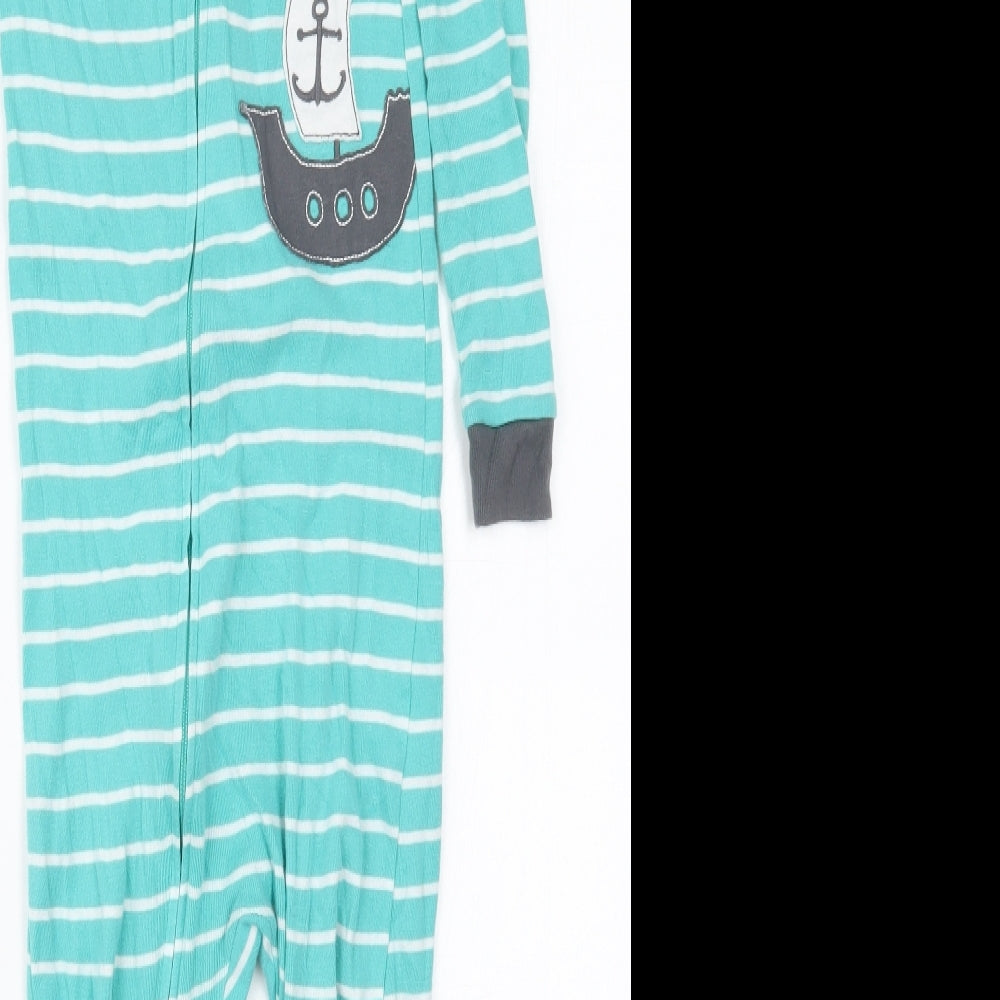 Carters Boys Blue Striped Cotton  One Piece Size 5 Years  Zip - Pirate Ship