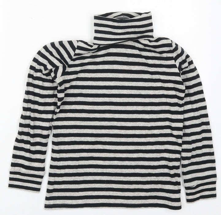 La Redoute Girls Grey Striped Cotton Pullover Sweatshirt Size 12 Years Pullover