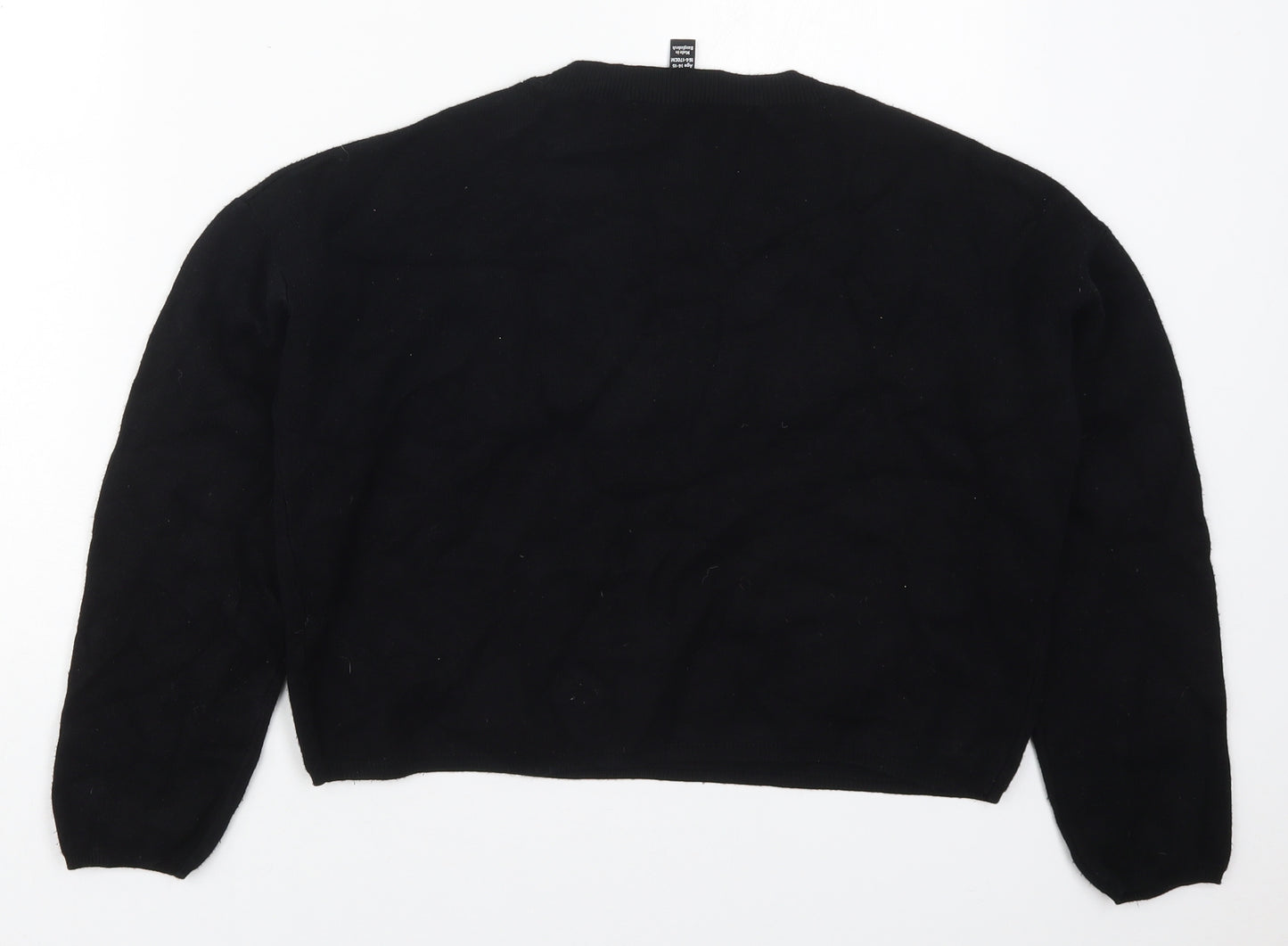 New Look Girls Black Crew Neck  Viscose Pullover Jumper Size 14-15 Years  Pullover - NYC