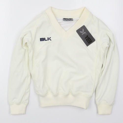 BLK Boys Ivory  Polyester Pullover Sweatshirt Size 8 Years  Pullover