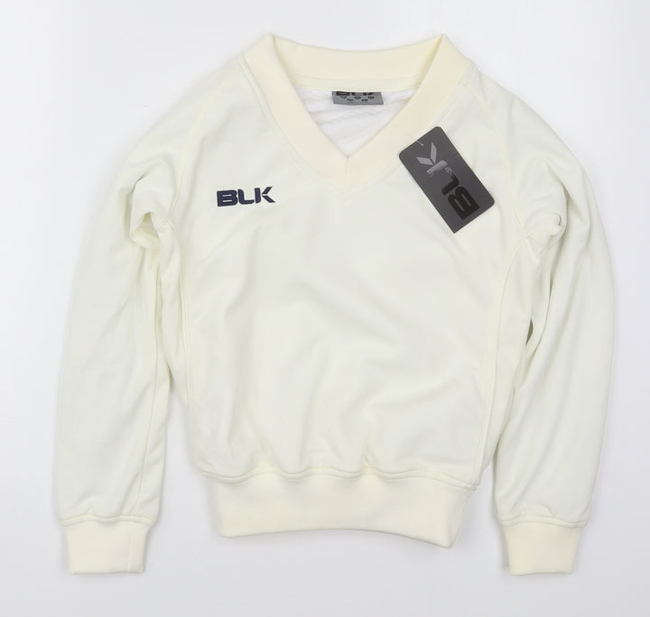 BLK Boys Ivory  Polyester Pullover Sweatshirt Size 8 Years  Pullover