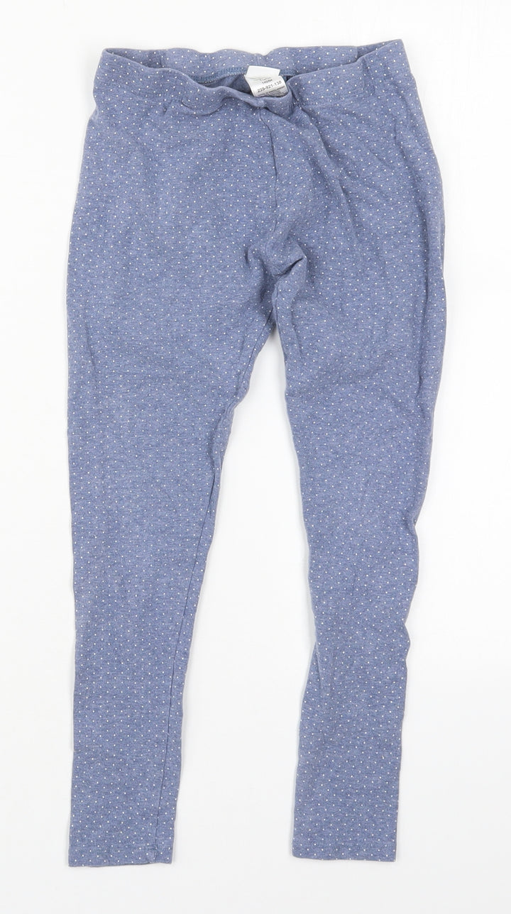 NEXT Girls Blue Polka Dot Cotton Carrot Trousers Size 11 Years  Regular