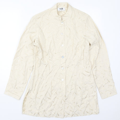 Wallis Womens Ivory Floral  Jacket  Size 12  Button - Leaf Prints