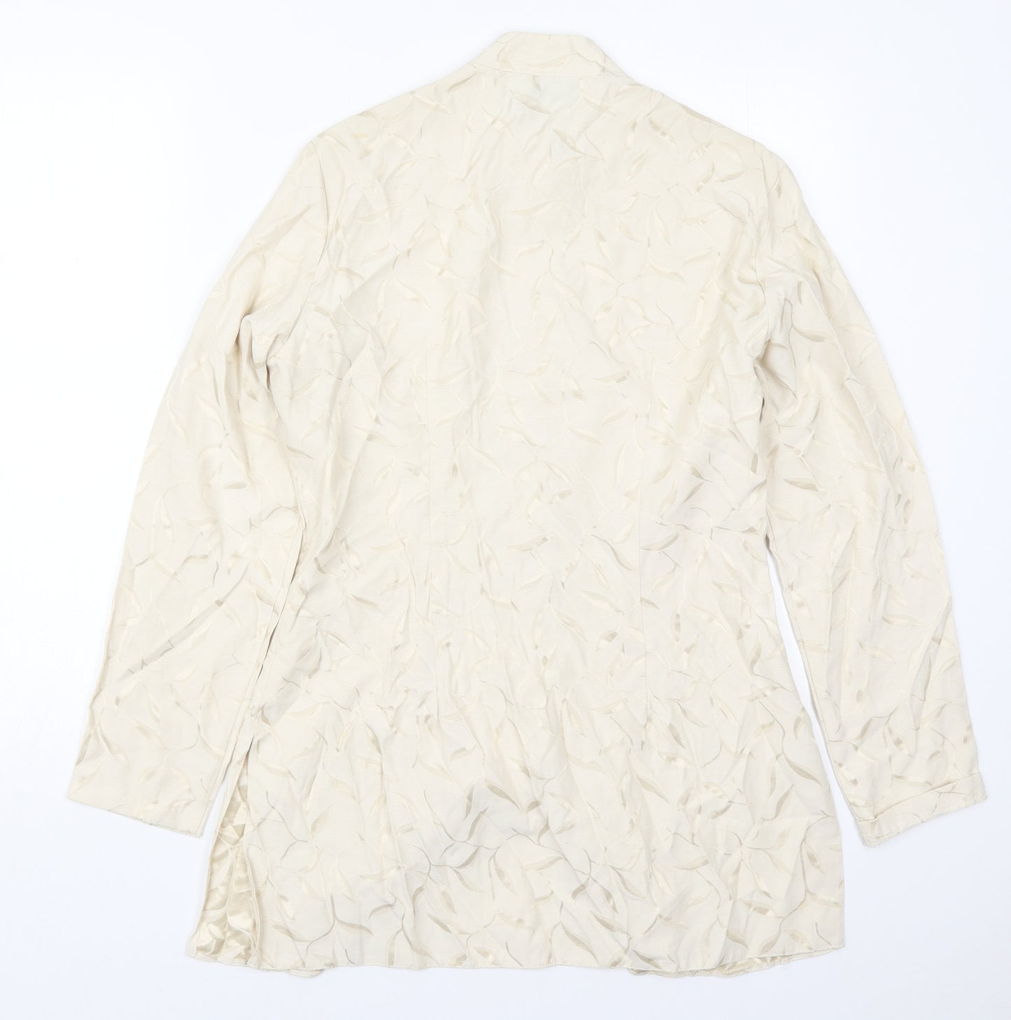 Wallis Womens Ivory Floral  Jacket  Size 12  Button - Leaf Prints