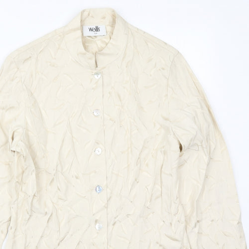 Wallis Womens Ivory Floral  Jacket  Size 12  Button - Leaf Prints