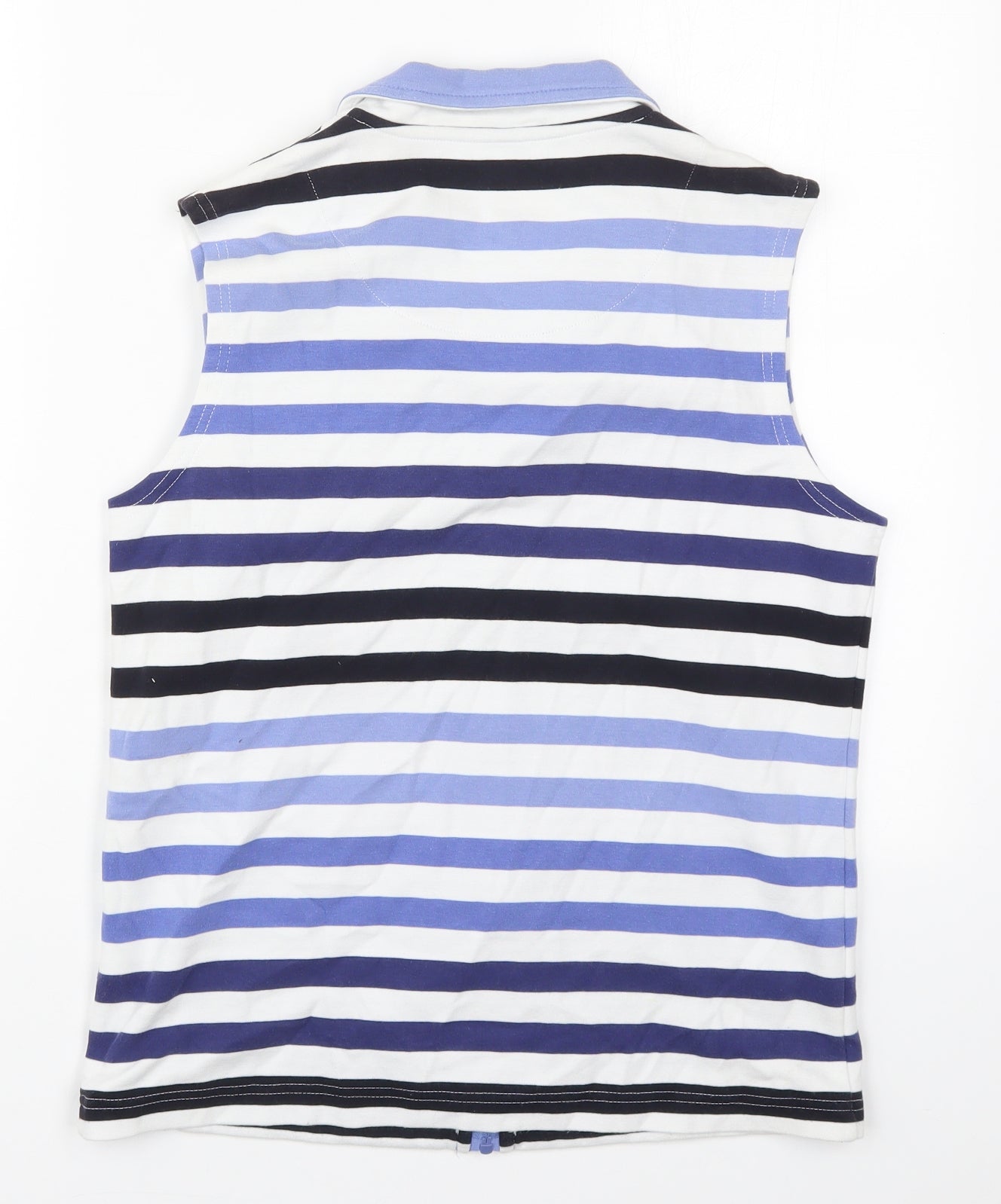 Vella Womens Blue Striped  Gilet Jacket Size M  Zip