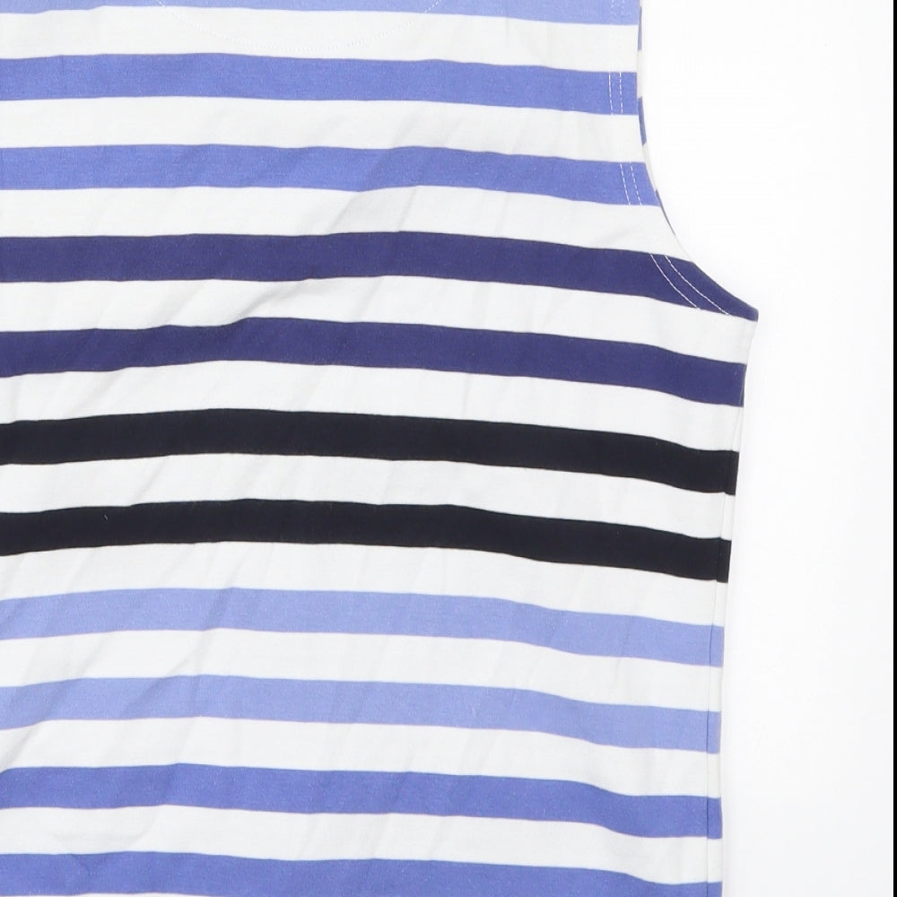 Vella Womens Blue Striped  Gilet Jacket Size M  Zip