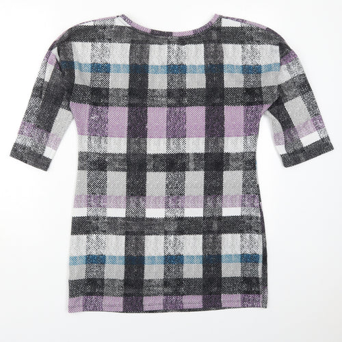 F&F Womens Purple Check Polyester Pullover Sweatshirt Size 12  Pullover
