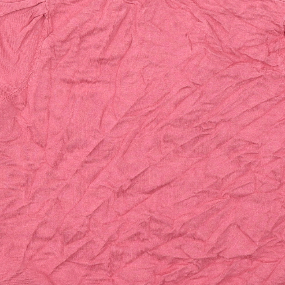 Marks and Spencer Womens Pink Collared  Viscose Pullover Jumper Size 10