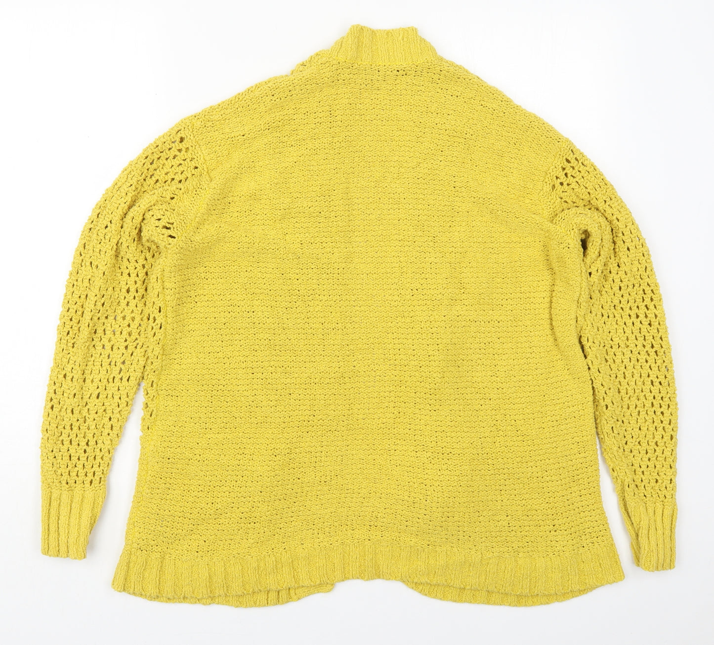 Marks and Spencer Womens Yellow V-Neck  Cotton Cardigan Jumper Size L