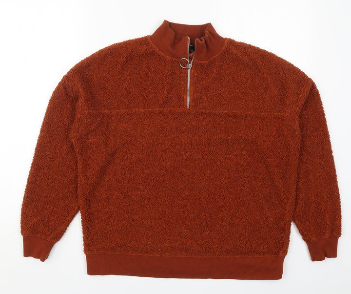 New Look Womens Brown  Polyester Pullover Sweatshirt Size 10  Zip