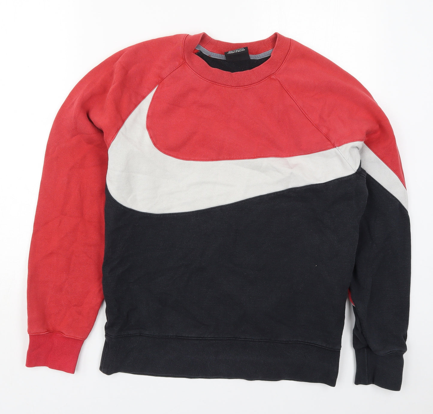 Nike Mens Red  Cotton Pullover Sweatshirt Size S