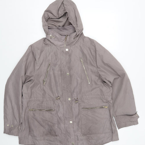 Marks and Spencer Womens Grey Check  Jacket Coat Size 2  Zip