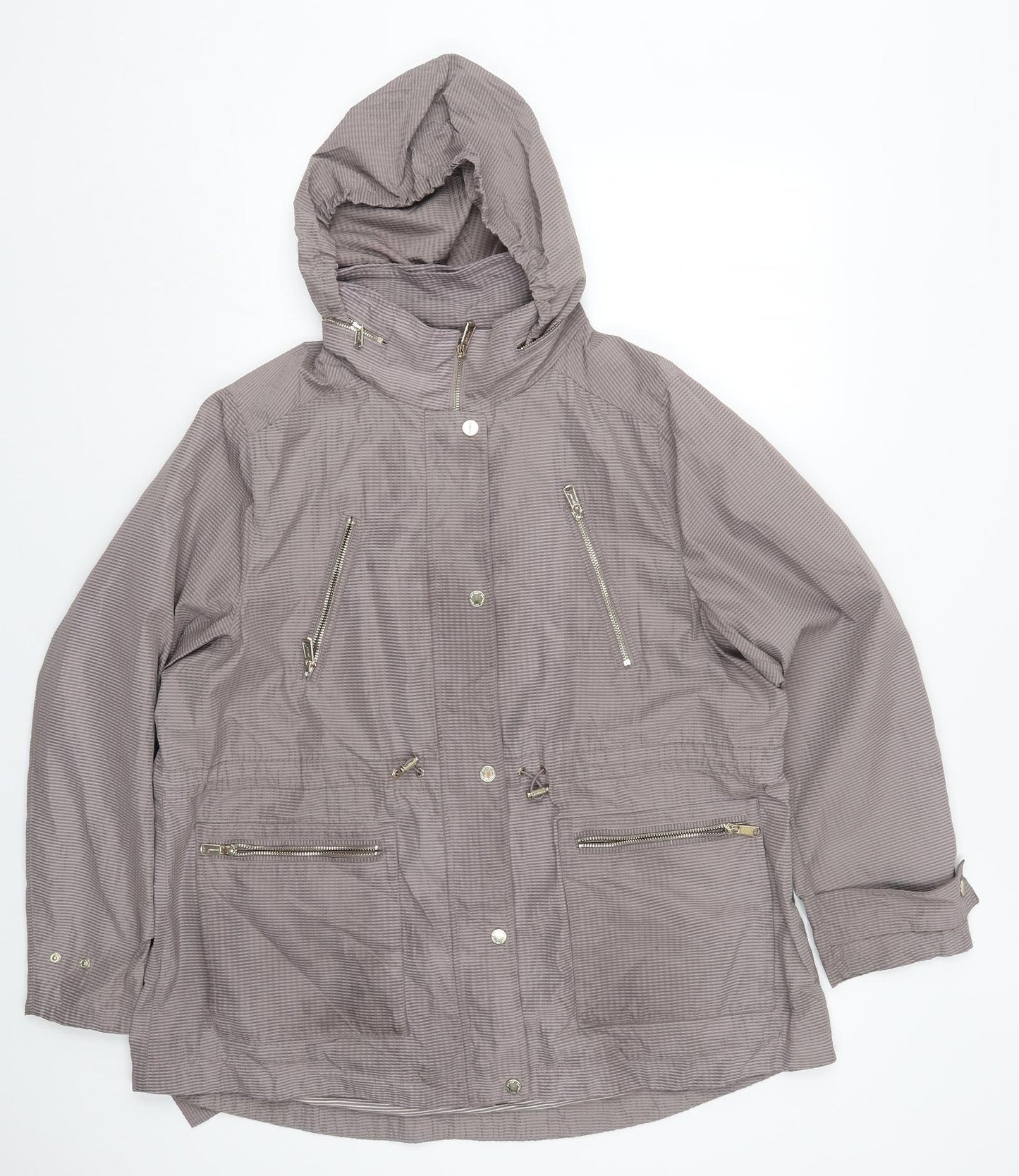 Marks and Spencer Womens Grey Check  Jacket Coat Size 2  Zip