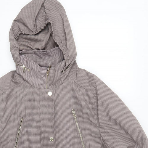 Marks and Spencer Womens Grey Check  Jacket Coat Size 2  Zip