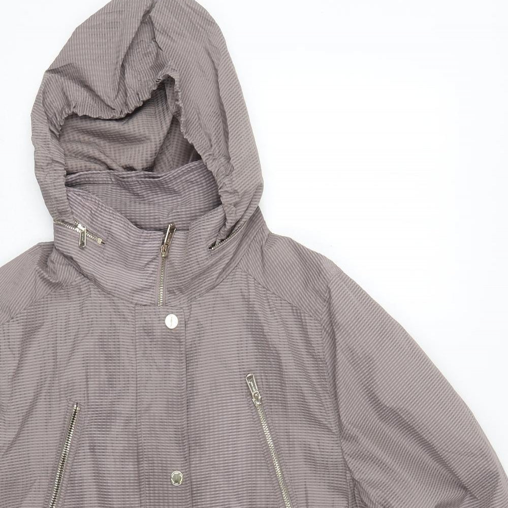 Marks and Spencer Womens Grey Check  Jacket Coat Size 2  Zip