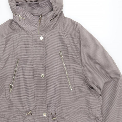 Marks and Spencer Womens Grey Check  Jacket Coat Size 2  Zip