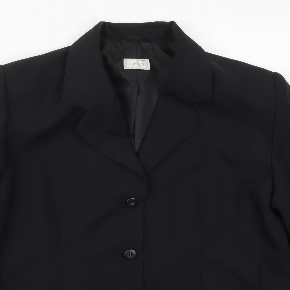 Classics Womens Black  Polyester Jacket Suit Jacket Size 20