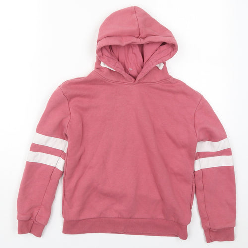 Primark Girls Pink  Cotton Pullover Hoodie Size 10-11 Years  Pullover
