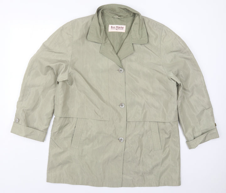 Bonmarché Womens Green   Overcoat Coat Size 16  Button