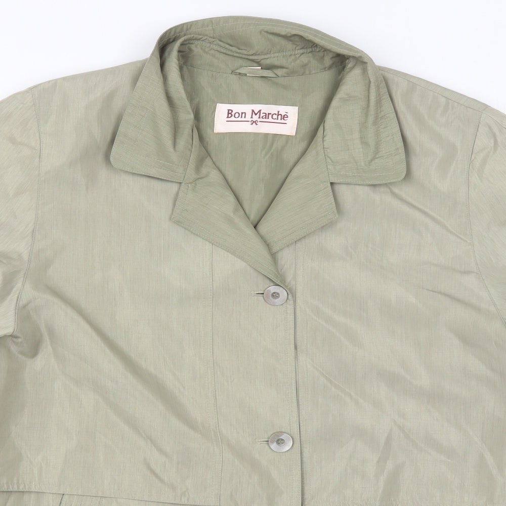 Bonmarché Womens Green   Overcoat Coat Size 16  Button