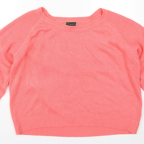 Originals Womens Pink Boat Neck  Acrylic Pullover Jumper Size XL