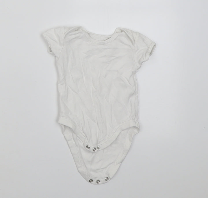 Dunnes Stores Baby White Cotton Babygrow One-Piece Size 0-3 Months Button