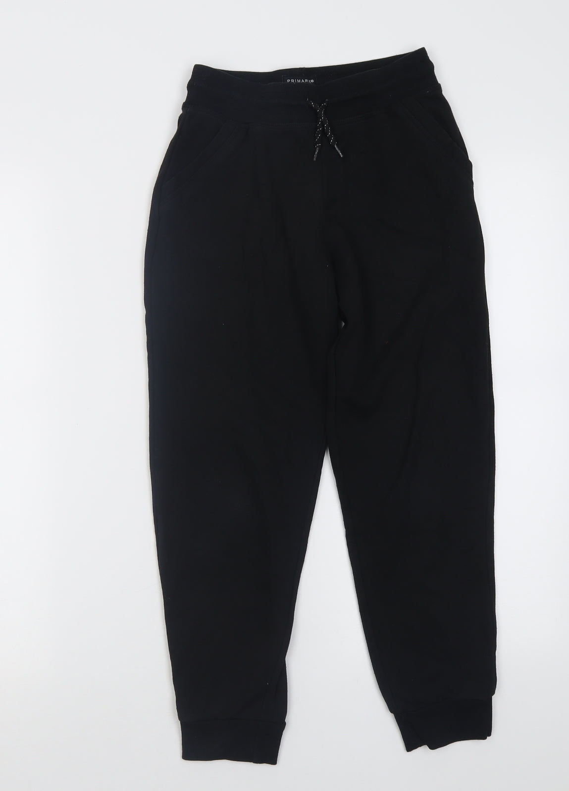 Primark Boys Black  Cotton Jogger Trousers Size 9-10 Years  Regular Tie