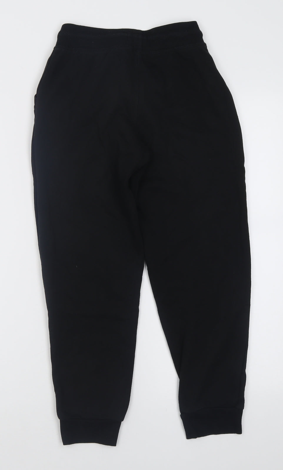 Primark Boys Black  Cotton Jogger Trousers Size 9-10 Years  Regular Tie