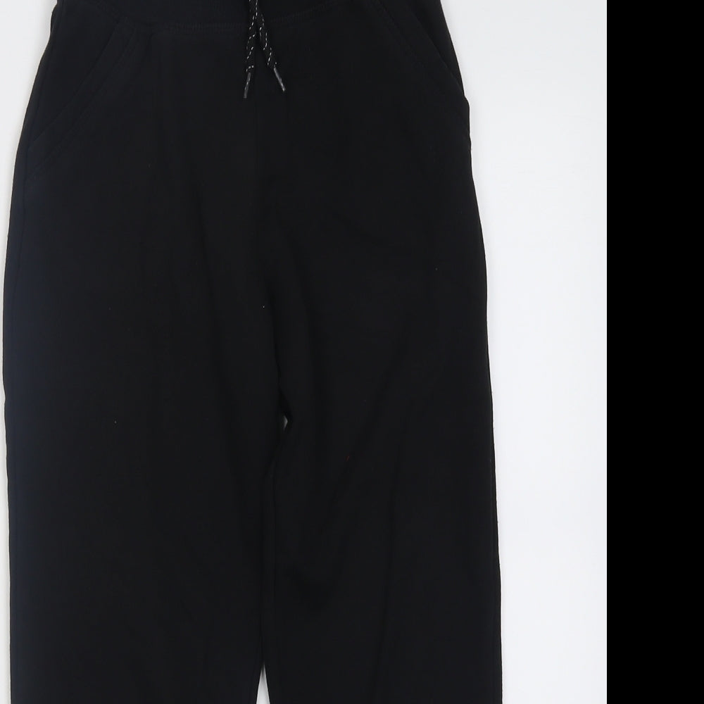 Primark Boys Black  Cotton Jogger Trousers Size 9-10 Years  Regular Tie