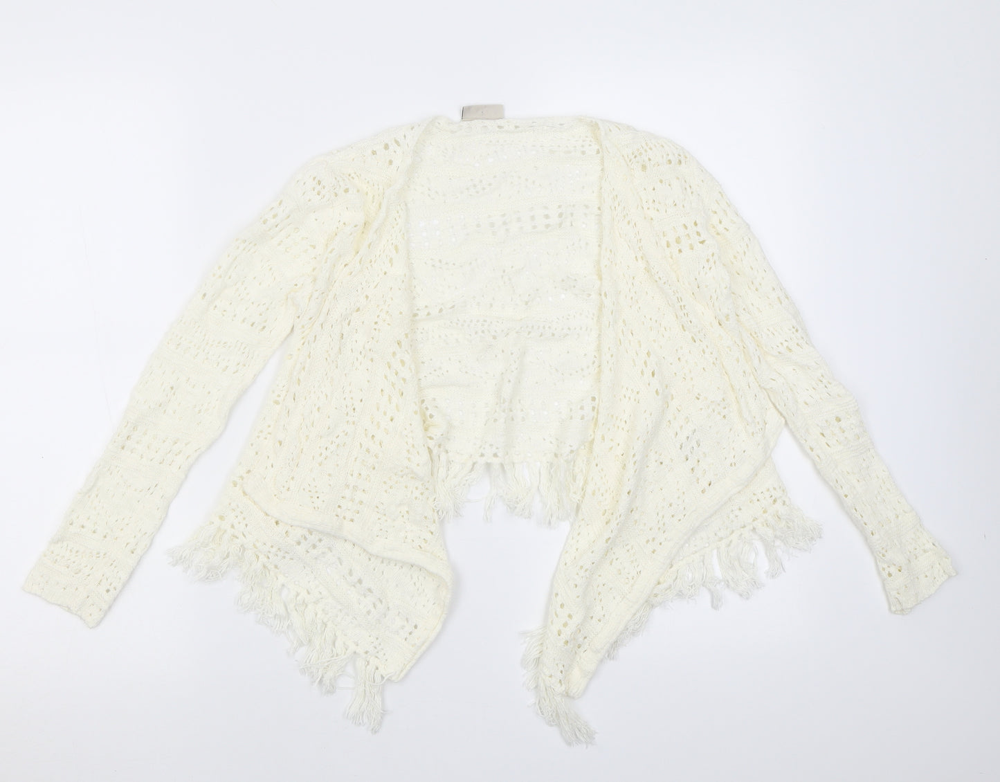 NEXT Girls White V-Neck  Cotton Cardigan Jumper Size 9 Years  Pullover
