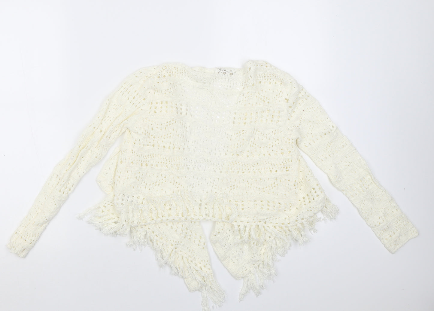 NEXT Girls White V-Neck  Cotton Cardigan Jumper Size 9 Years  Pullover