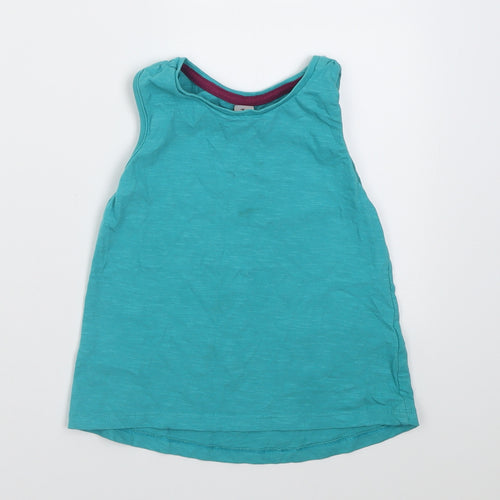 TU Girls Blue  Cotton Basic Tank Size 4-5 Years Crew Neck Pullover