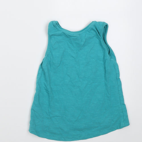 TU Girls Blue  Cotton Basic Tank Size 4-5 Years Crew Neck Pullover