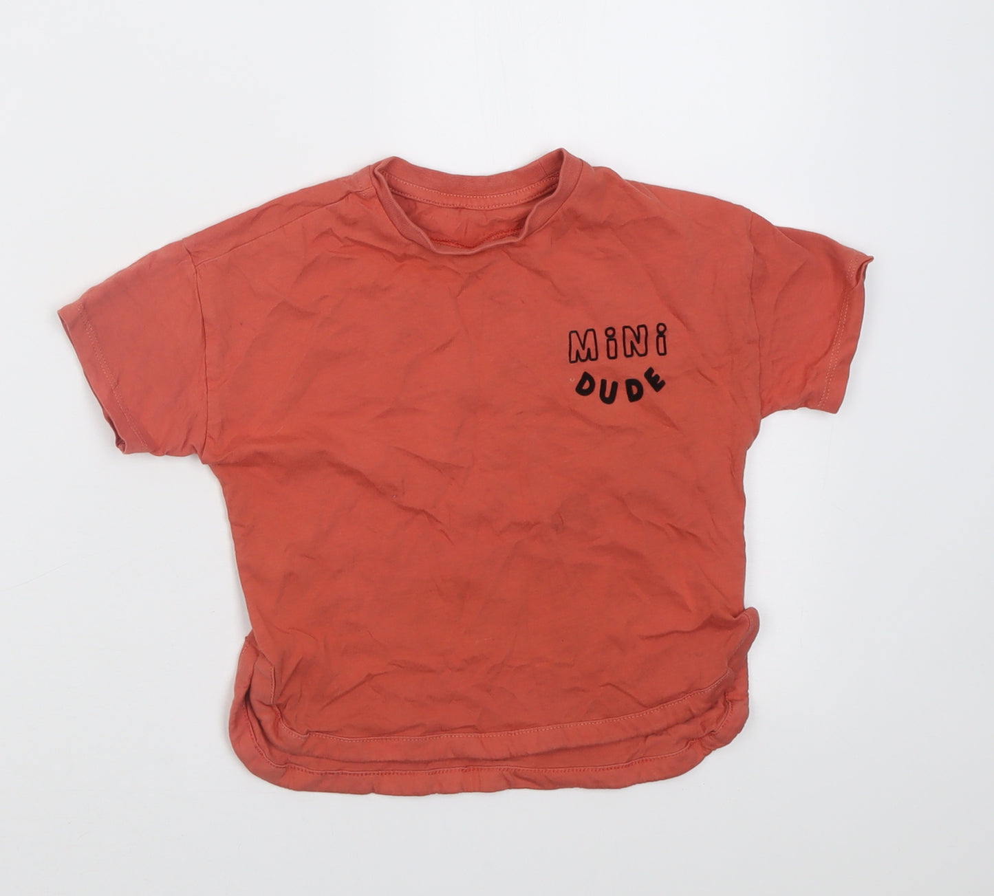 George Boys Orange  Cotton Basic T-Shirt Size 2-3 Years Crew Neck Pullover - mini dude