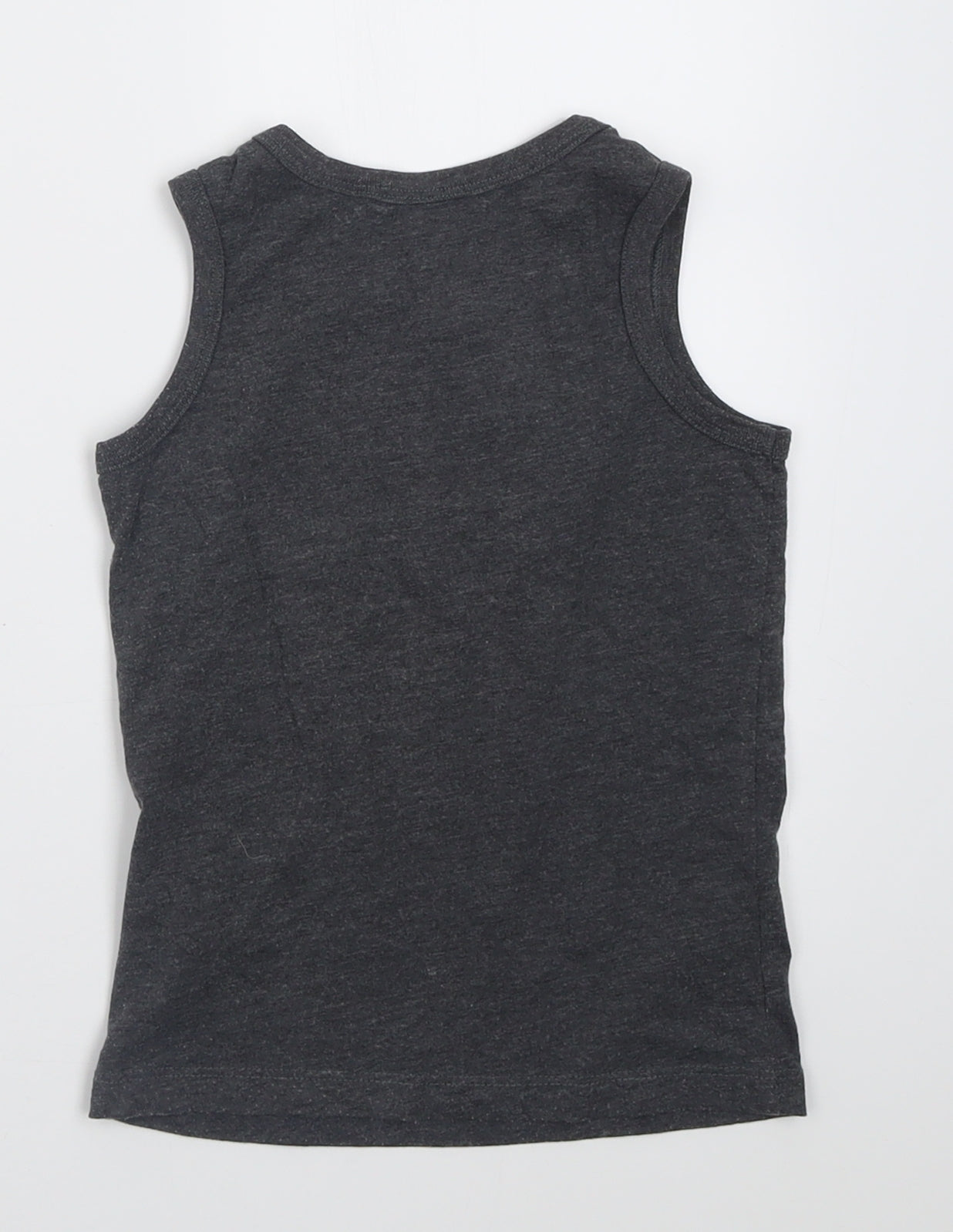 NEXT Boys Grey  Cotton Basic Tank Size 4 Years Crew Neck Pullover